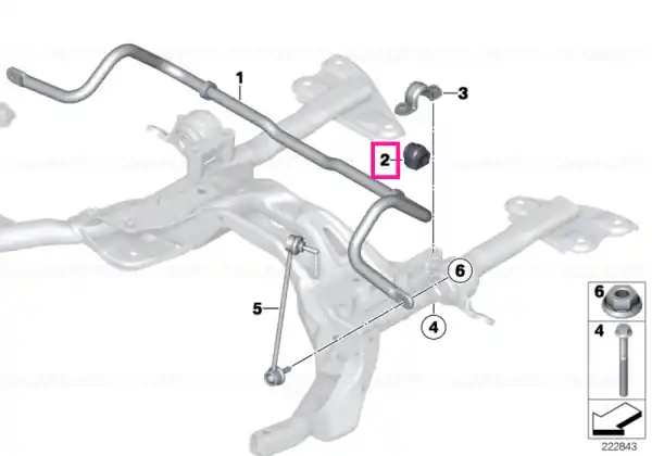 Plată sigură Suport cauciuc stabilizator D=21,5MM - BMW - Mini