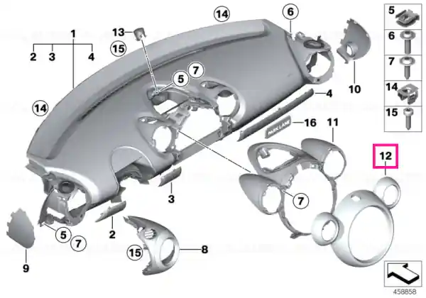 Inel ornamental ANTHRACITE - BMW - Mini Popular