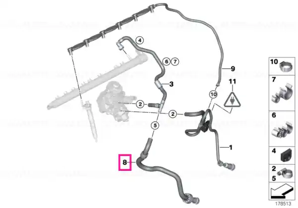 Fuel return line - BMW Livrare gratuită