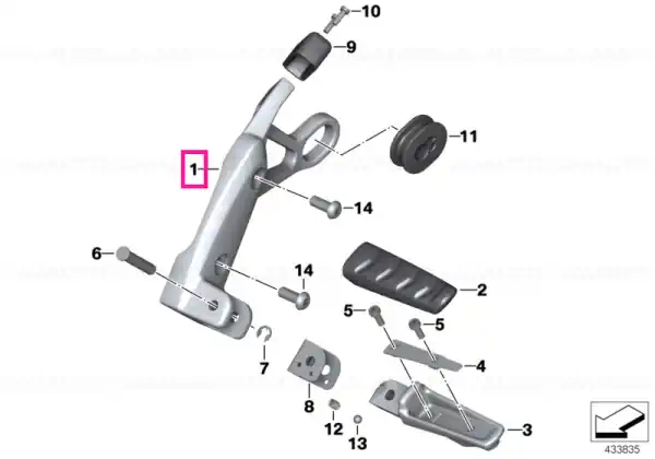 Footrest plate, rear left - BMW Motorrad Preț redus