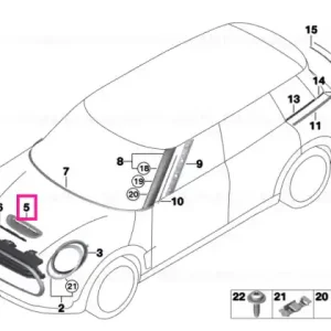 Air intake moulding, chrome - BMW - Mini Nu rata