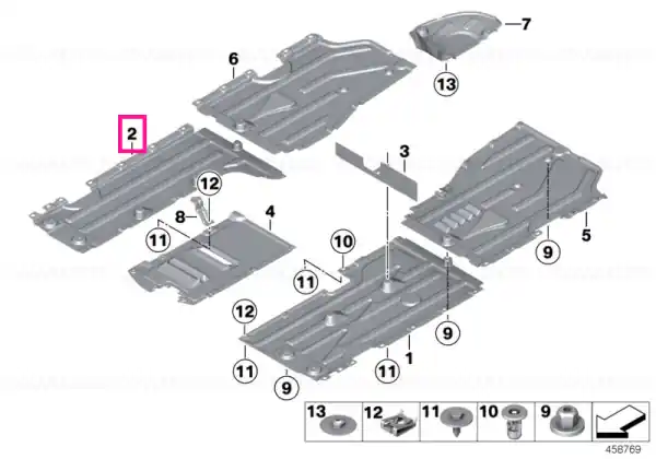 Underbody panelling, front right - BMW Livrare rapidă