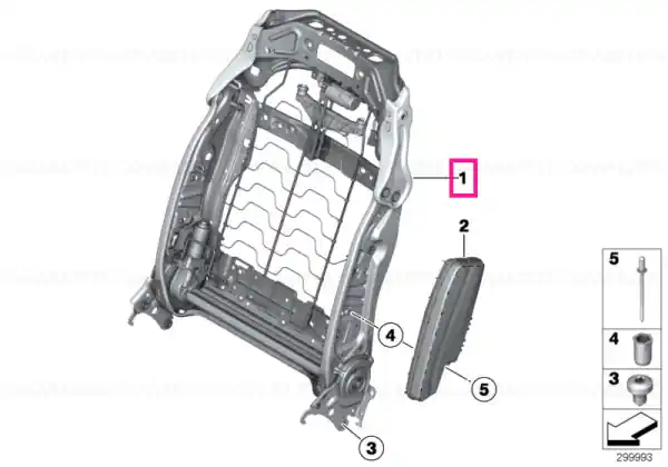 Ofertă exclusivă Backrest frame, comfort seat KHV 80MM - BMW