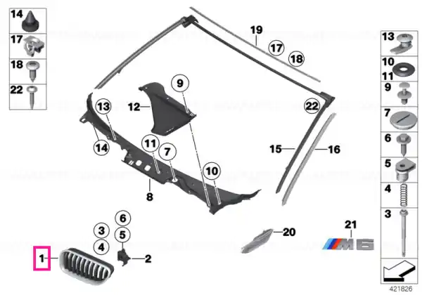 Grille, front, left M - BMW Cel mai bun preț