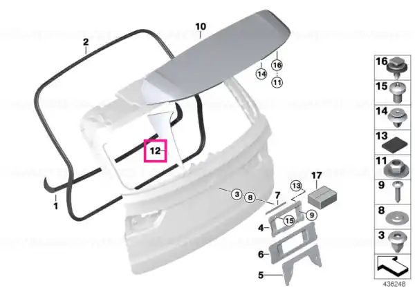 Tail fin, left SCHWARZ - BMW Mai ieftin