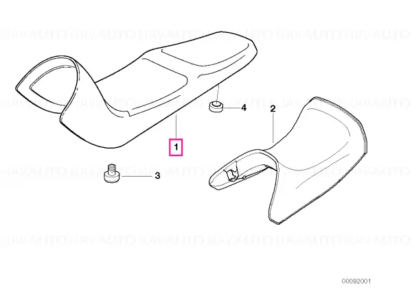 Mai ieftin Double seat bench, low SCHWARZ 750MM - BMW Motorrad