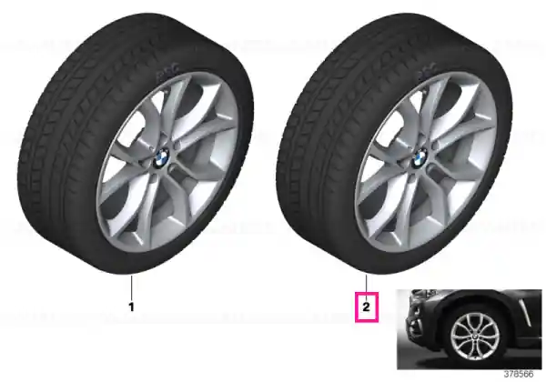 Comandă acum Roată completă de iarnă - V-Spoke 594 cu anvelopa Nokian Tyres R2 SUV FRT - 255/50R19 107R XL - BMW X6 F16 - punte spate