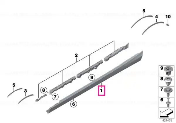 Cumpărături sigure Sill strip, primed, left -M- - BMW