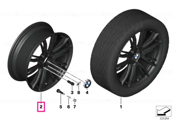 Disponibil imediat Light alloy rim polished 7,5JX19 ET:45 - BMW