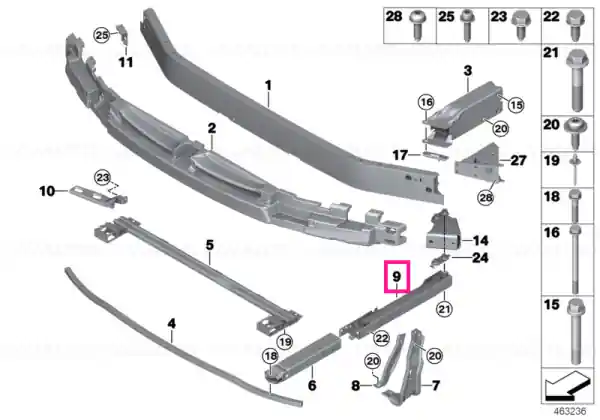 Ofertă specială Adapter, lower right - BMW