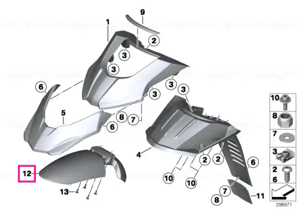 Front wheel mudguard, lower part F650GS - BMW Motorrad Cel mai vândut