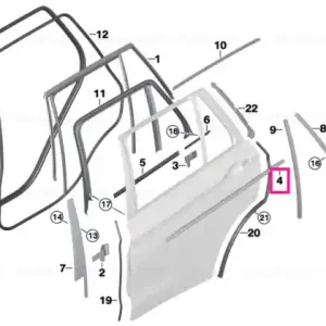 Window well strip, outer, door, rear lft CHROM - BMW Ofertă de sezon