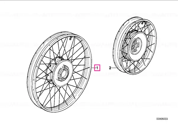Nu rata Spoke wheel front 2,50X18 - BMW Motorrad