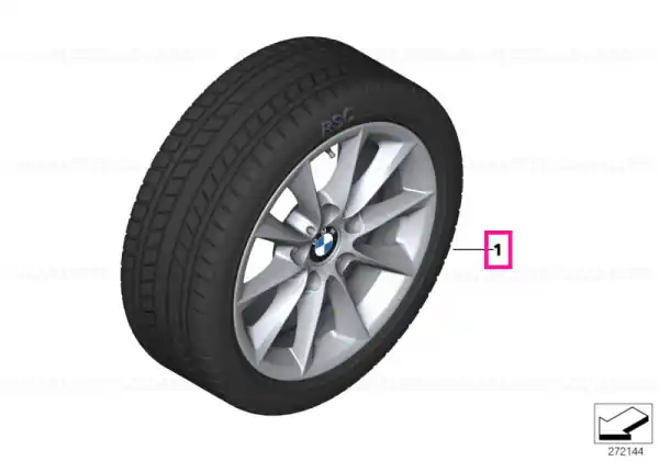 Reducere Roată completă de iarnă - V-Spoke 411 cu anvelopa Continental Winter Contact TS830P SSR - 205/55R16 91H - BMW Seria 1/2 F20/F21/F22/F23