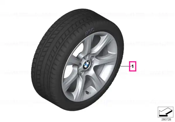 Plată sigură Roată completă de iarnă - Star Spoke 396 cu anvelopa Continental Winter Contact TS830P SSR - 225/50R18 99V XL - BMW Seria 3 F34 GT