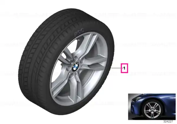 Ofertă limitată Roată completă de iarnă - M Star Spoke 400M cu anvelopa Continental Winter Contact TS830P SSR - 225/50R18 99V XL - BMW Seria 3 F34 GT