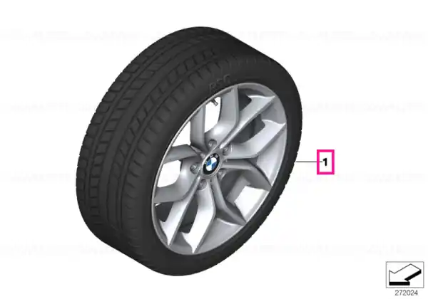 Roată completă de iarnă - Y-Spoke 308 (bright turned) cu anvelopa Pirelli W210 Sottozero S2 r-f - 245/50R18 100H - BMW X3/X4 F25/F26 Comandă acum
