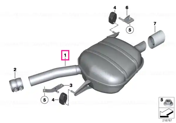Reducere Rear silencer, left - BMW