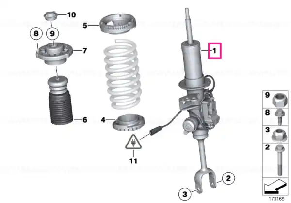 Reducere de preț Arc strut suspensie față stânga - BMW