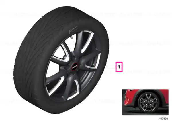Set roți complete de vară - JCW Double Spoke 534 (bright milled, forged) cu anvelopa Dunlop SP Sport Maxx RT ROF - 205/40R18 86W XL - Mini F56/F57 - Jante forjate Reducere extra