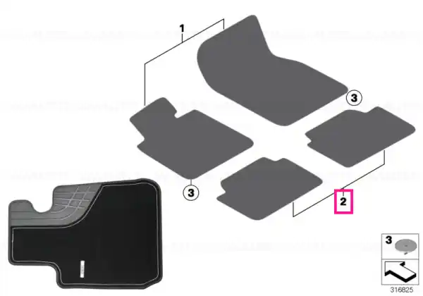 Ofertă exclusivă Floormats, fabric, 'Luxury' rear - BMW
