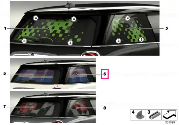 Livrare gratuită Rear side windows sun blind SPEEDWELL-BLUE - BMW - Mini