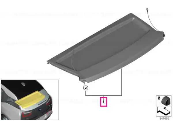 Rear window shelf SCHWARZ - BMW Cumpără online