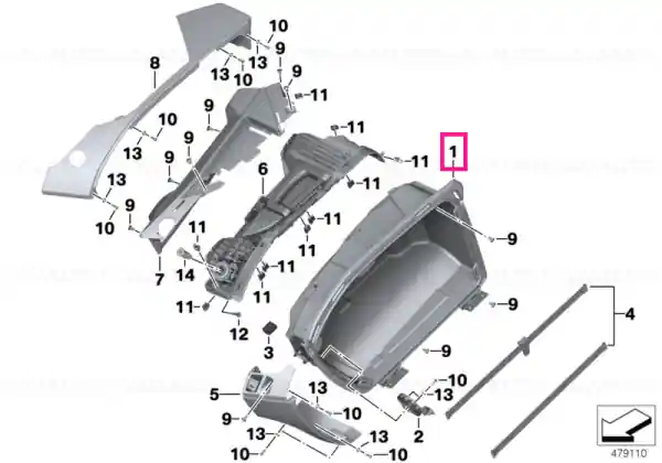 Case bottom, left - BMW Motorrad Discount