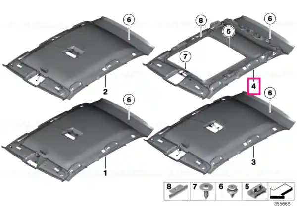 Headlining panoramic roof ANTHRAZIT - BMW Mai ieftin