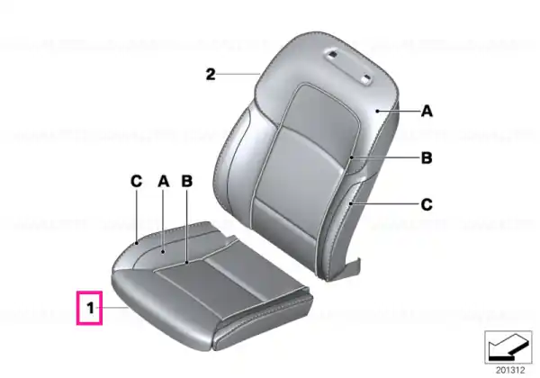 Cel mai vândut Capac scaun confort, piele INDIVIDUAL - BMW