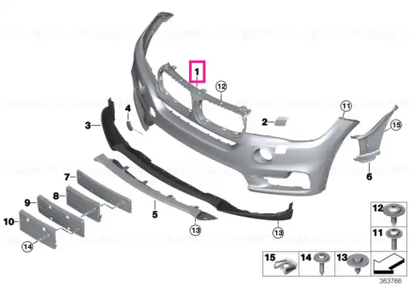 Bara protectie fata, primerizata, PMA/ICAM/SRA - BMW X5 F15 Ieftin